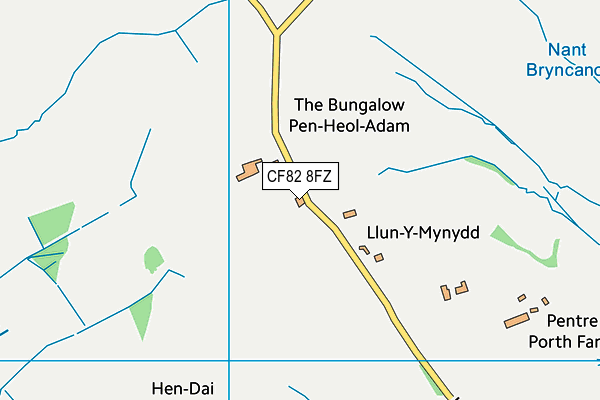 CF82 8FZ map - OS VectorMap District (Ordnance Survey)