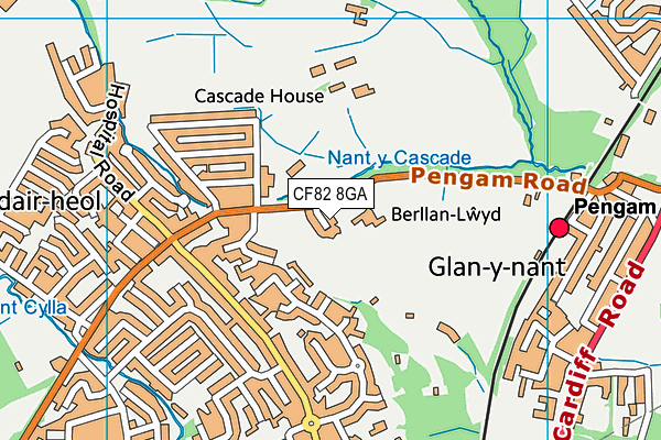 CF82 8GA map - OS VectorMap District (Ordnance Survey)