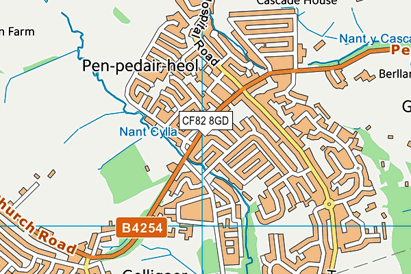 CF82 8GD map - OS VectorMap District (Ordnance Survey)