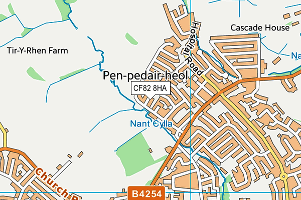 CF82 8HA map - OS VectorMap District (Ordnance Survey)