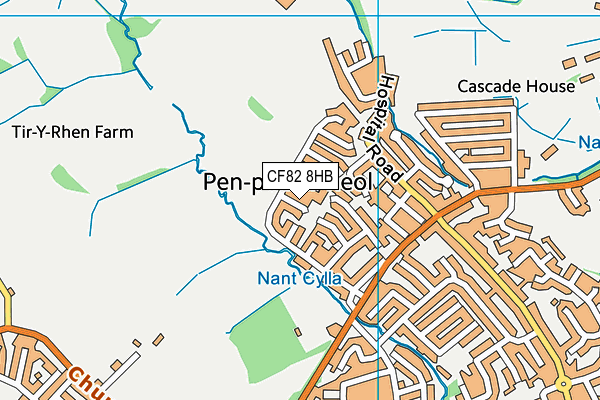 CF82 8HB map - OS VectorMap District (Ordnance Survey)