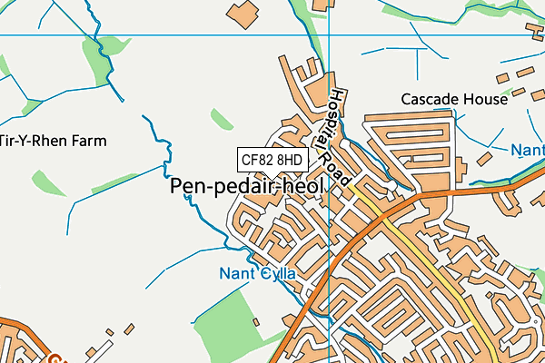 CF82 8HD map - OS VectorMap District (Ordnance Survey)