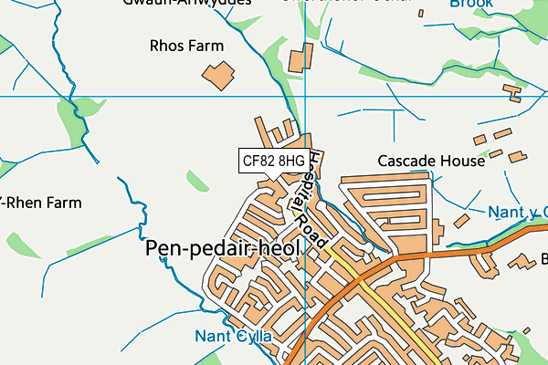 CF82 8HG map - OS VectorMap District (Ordnance Survey)