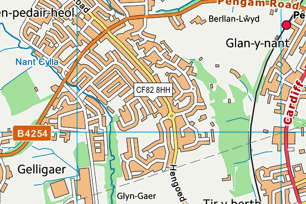 CF82 8HH map - OS VectorMap District (Ordnance Survey)
