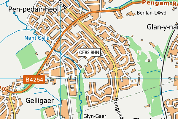 CF82 8HN map - OS VectorMap District (Ordnance Survey)