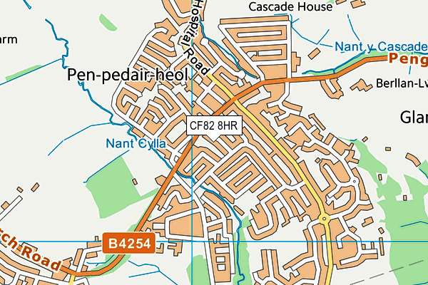 CF82 8HR map - OS VectorMap District (Ordnance Survey)