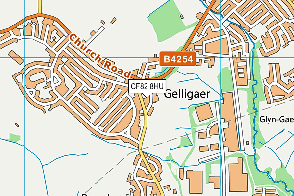 CF82 8HU map - OS VectorMap District (Ordnance Survey)