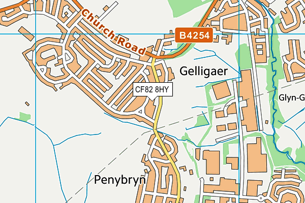 CF82 8HY map - OS VectorMap District (Ordnance Survey)