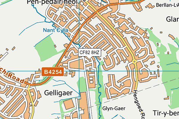 CF82 8HZ map - OS VectorMap District (Ordnance Survey)