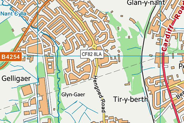 CF82 8LA map - OS VectorMap District (Ordnance Survey)