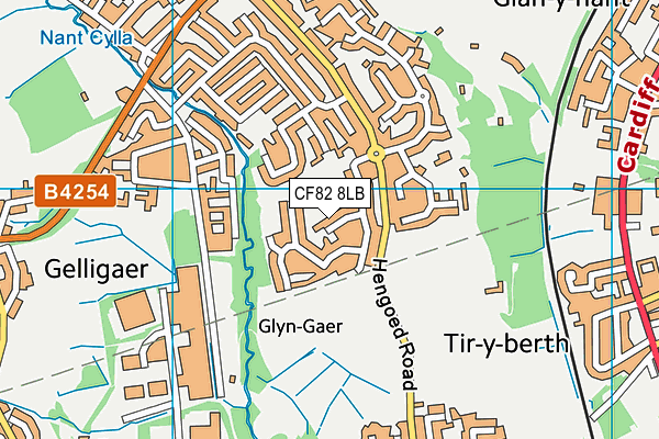 CF82 8LB map - OS VectorMap District (Ordnance Survey)