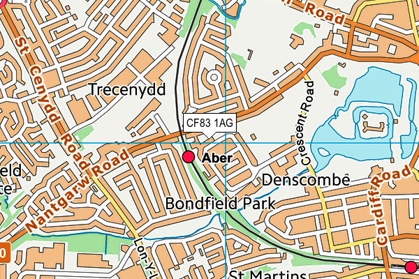 CF83 1AG map - OS VectorMap District (Ordnance Survey)