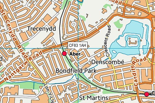 CF83 1AH map - OS VectorMap District (Ordnance Survey)