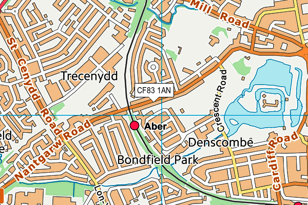 CF83 1AN map - OS VectorMap District (Ordnance Survey)