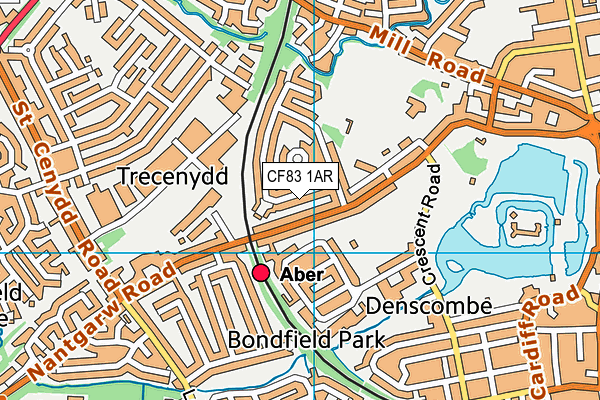 CF83 1AR map - OS VectorMap District (Ordnance Survey)