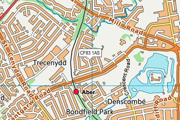 CF83 1AS map - OS VectorMap District (Ordnance Survey)