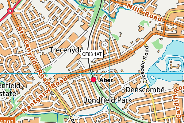 CF83 1AT map - OS VectorMap District (Ordnance Survey)