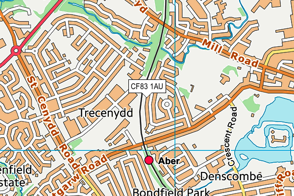 CF83 1AU map - OS VectorMap District (Ordnance Survey)