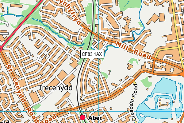 CF83 1AX map - OS VectorMap District (Ordnance Survey)