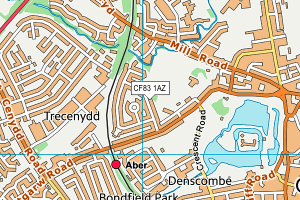 CF83 1AZ map - OS VectorMap District (Ordnance Survey)