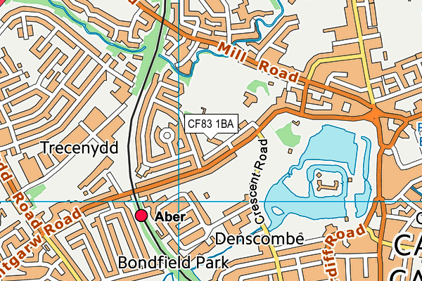 CF83 1BA map - OS VectorMap District (Ordnance Survey)