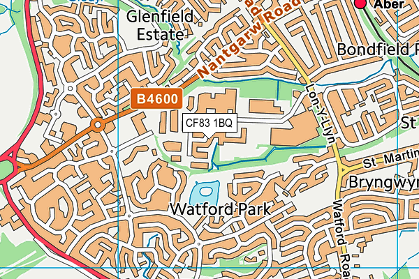 CF83 1BQ map - OS VectorMap District (Ordnance Survey)