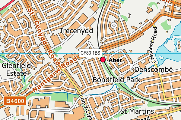 CF83 1BS map - OS VectorMap District (Ordnance Survey)