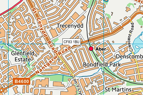 CF83 1BU map - OS VectorMap District (Ordnance Survey)