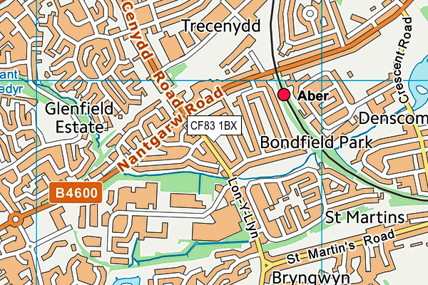 CF83 1BX map - OS VectorMap District (Ordnance Survey)