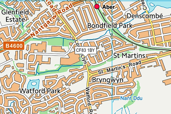 CF83 1BY map - OS VectorMap District (Ordnance Survey)