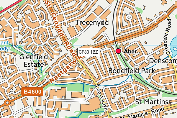 CF83 1BZ map - OS VectorMap District (Ordnance Survey)