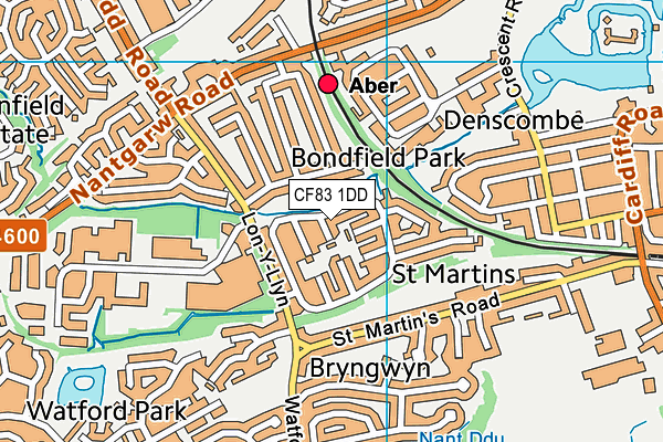 CF83 1DD map - OS VectorMap District (Ordnance Survey)