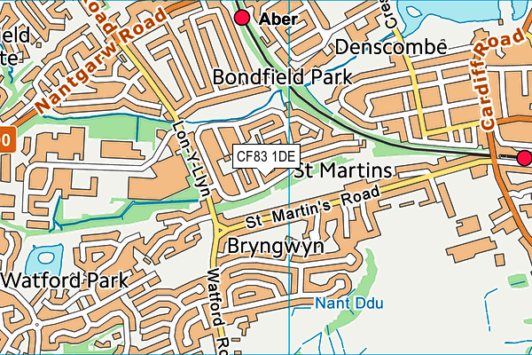 CF83 1DE map - OS VectorMap District (Ordnance Survey)