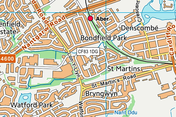 CF83 1DG map - OS VectorMap District (Ordnance Survey)