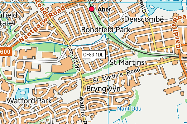 CF83 1DL map - OS VectorMap District (Ordnance Survey)