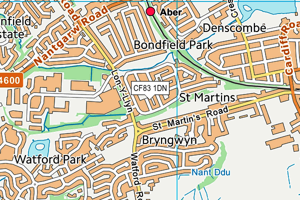 CF83 1DN map - OS VectorMap District (Ordnance Survey)