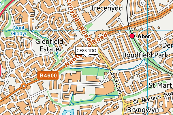 CF83 1DQ map - OS VectorMap District (Ordnance Survey)