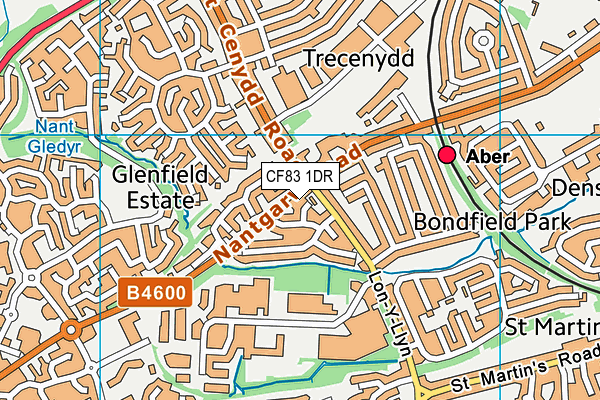 CF83 1DR map - OS VectorMap District (Ordnance Survey)