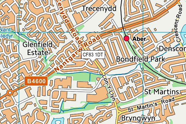 CF83 1DT map - OS VectorMap District (Ordnance Survey)