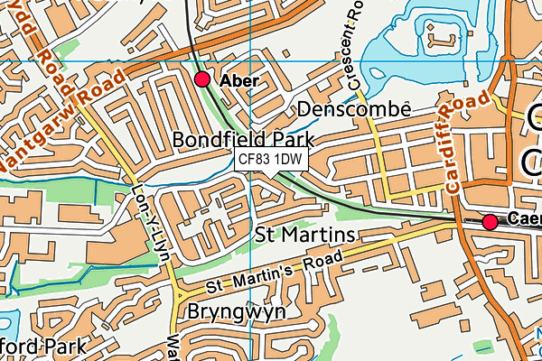 CF83 1DW map - OS VectorMap District (Ordnance Survey)