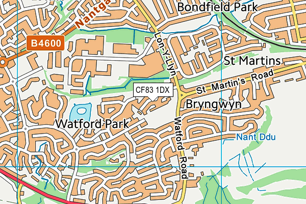 CF83 1DX map - OS VectorMap District (Ordnance Survey)