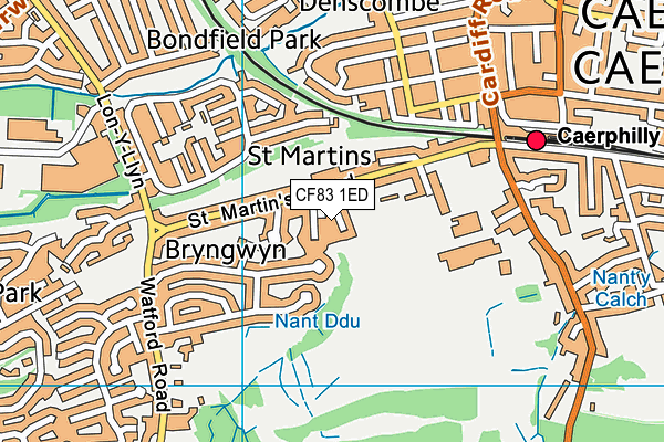CF83 1ED map - OS VectorMap District (Ordnance Survey)