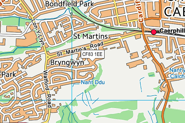 CF83 1EE map - OS VectorMap District (Ordnance Survey)