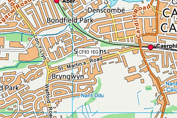 CF83 1EG map - OS VectorMap District (Ordnance Survey)