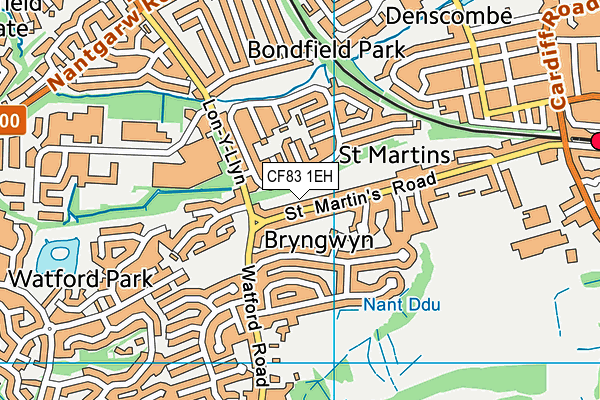 CF83 1EH map - OS VectorMap District (Ordnance Survey)