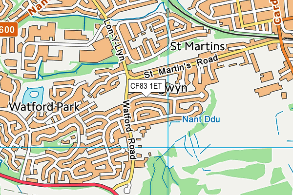 CF83 1ET map - OS VectorMap District (Ordnance Survey)