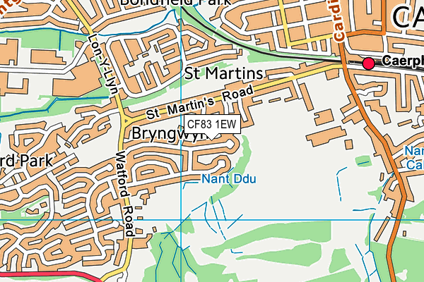 CF83 1EW map - OS VectorMap District (Ordnance Survey)