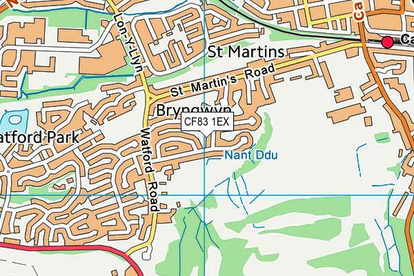 CF83 1EX map - OS VectorMap District (Ordnance Survey)