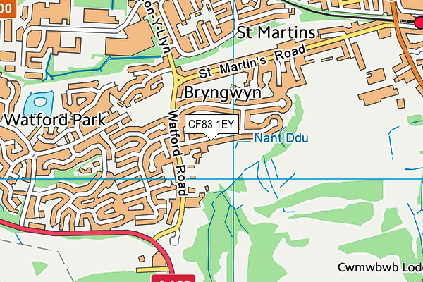 CF83 1EY map - OS VectorMap District (Ordnance Survey)