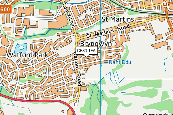 CF83 1FA map - OS VectorMap District (Ordnance Survey)